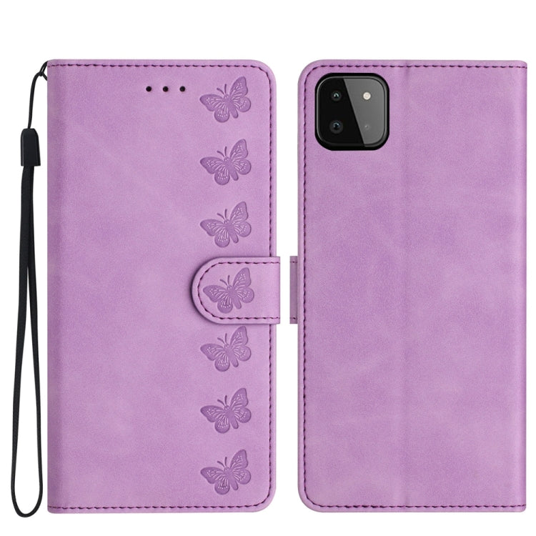 Seven Butterflies Embossed Leather Phone Case