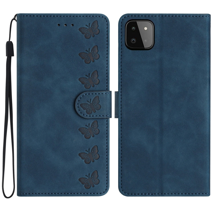 Seven Butterflies Embossed Leather Phone Case