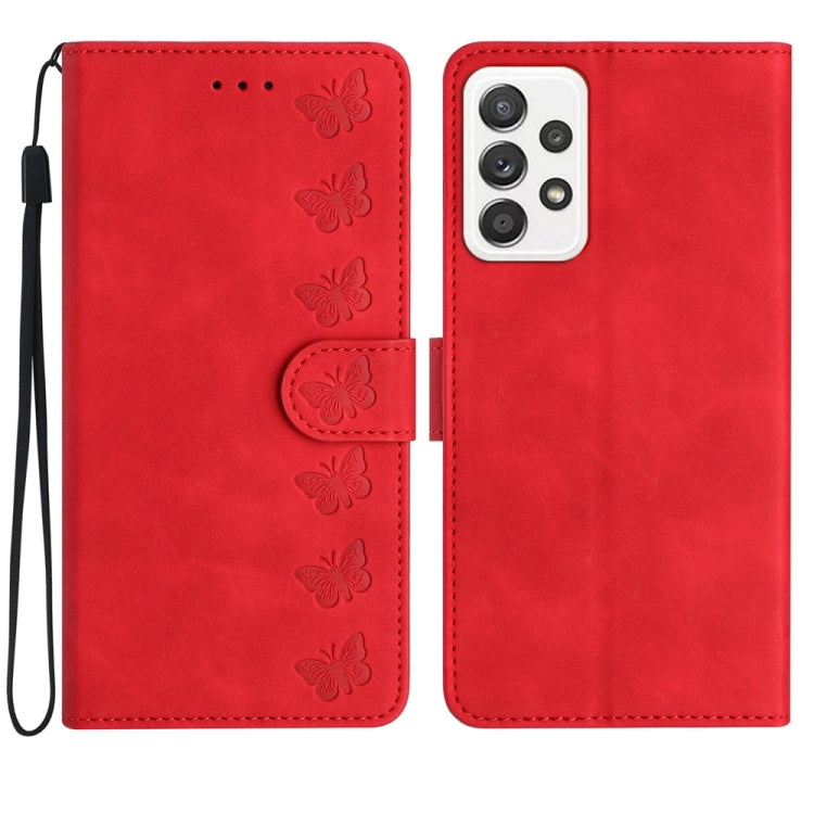 Seven Butterflies Embossed Leather Phone Case