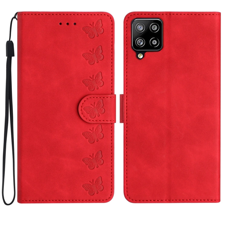 Seven Butterflies Embossed Leather Phone Case