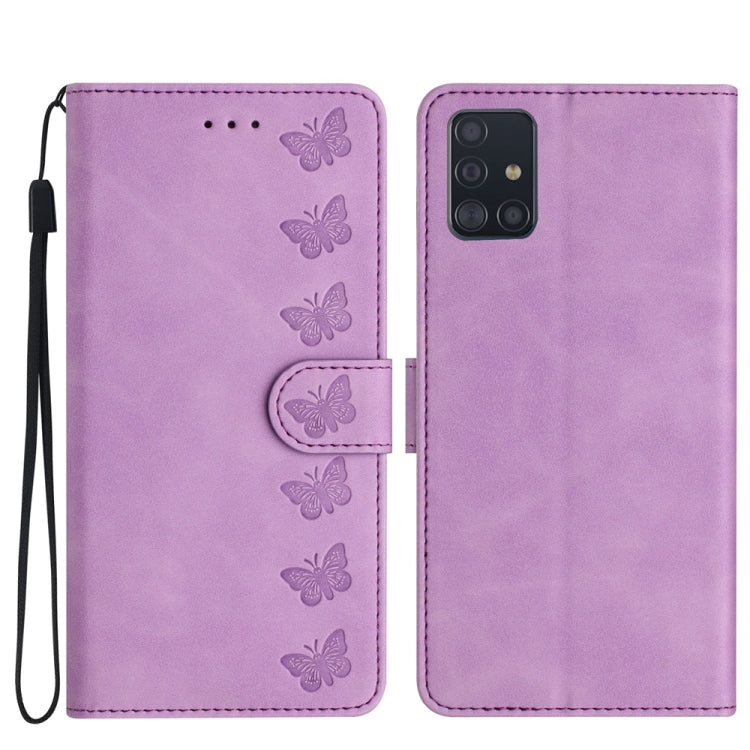Seven Butterflies Embossed Leather Phone Case