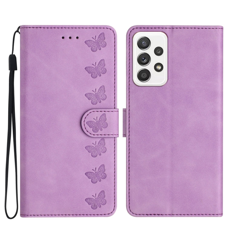 Seven Butterflies Embossed Leather Phone Case