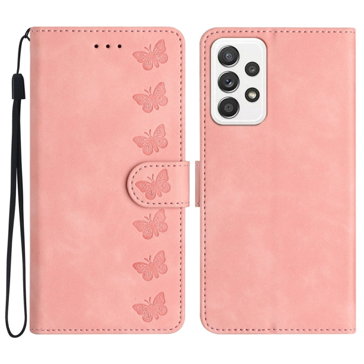 Seven Butterflies Embossed Leather Phone Case