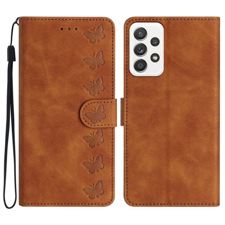 Seven Butterflies Embossed Leather Phone Case
