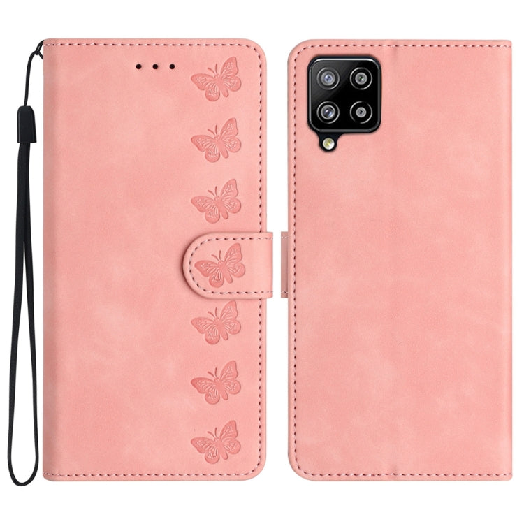 Seven Butterflies Embossed Leather Phone Case