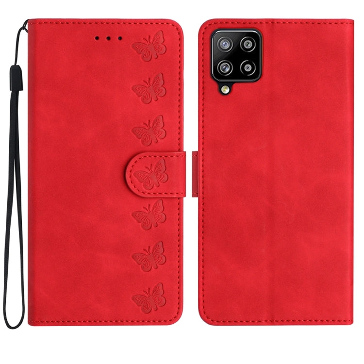 Seven Butterflies Embossed Leather Phone Case