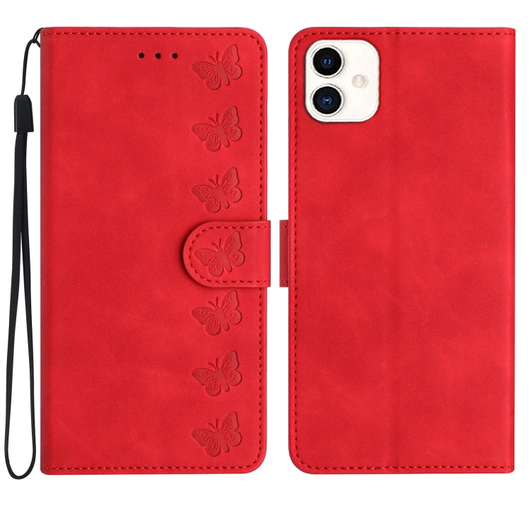 Seven Butterflies Embossed Leather Phone Case, For Samsung Galaxy A04 Core, For Samsung Galaxy S23 FE 5G, For Samsung Galaxy A05, For Samsung Galaxy S24+ 5G
