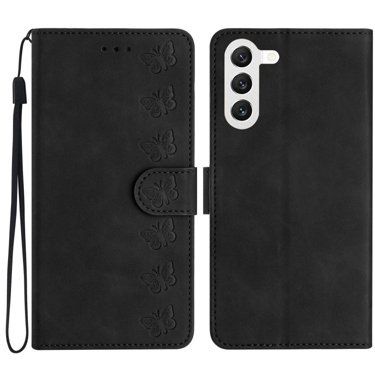 Seven Butterflies Embossed Leather Phone Case, For Samsung Galaxy A04 Core, For Samsung Galaxy S23 FE 5G, For Samsung Galaxy A05, For Samsung Galaxy S24+ 5G