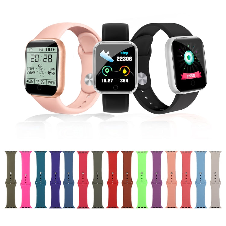 Silicone Watch Replacement Strap, Long Section (Men), For Apple Watch Series 8&7 41mm / SE 2&6&SE&5&4 40mm / 3&2&1 38mm