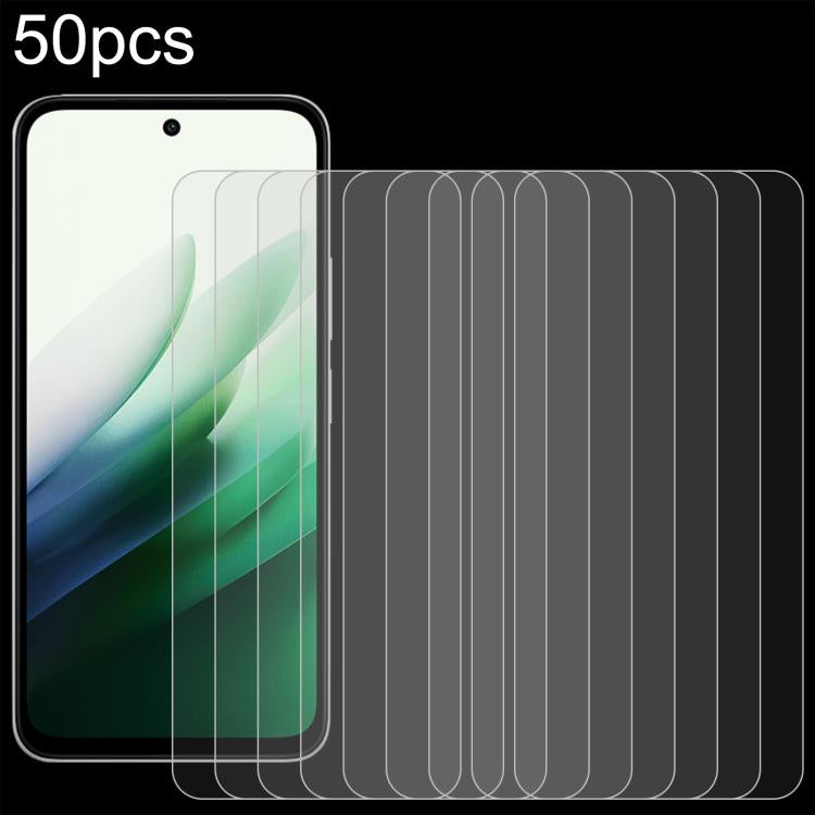 Lot de 50 films en verre trempé 9H 2.5D (0,26 mm) pour Xiaomi Redmi 12 et Xiaomi Redmi Note 12T Pro