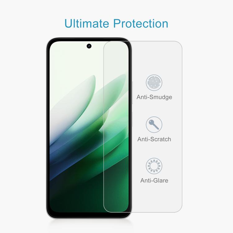 Lot de 50 films en verre trempé 9H 2.5D (0,26 mm) pour Xiaomi Redmi 12 et Xiaomi Redmi Note 12T Pro