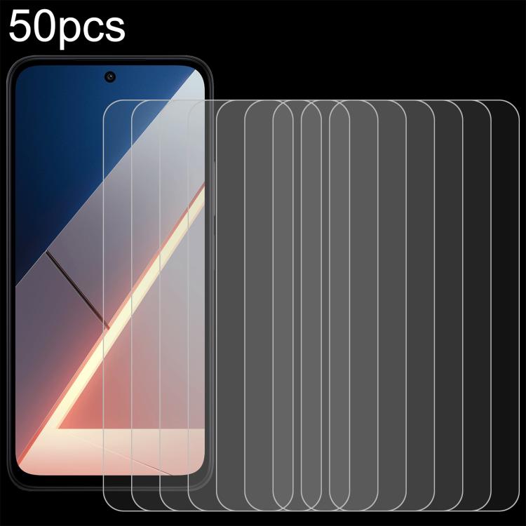 50pcs 0.26mm 9H 2.5D Tempered Glass Film, For Xiaomi Poco C81x 4G, For Xiaomi Poco M8s 5G, For Xiaomi Poco C81 Pro 4G, For Redmi A7 Pro 171mm / Poco C85x 5G, For Redmi R70 5G / R70m 5G, For Xiaomi Poco C85x 5G, For Redmi Note 15 Special 5G             ...