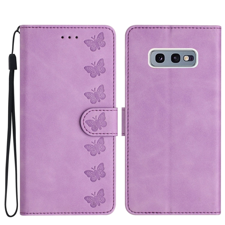 Seven Butterflies Embossed Leather Phone Case