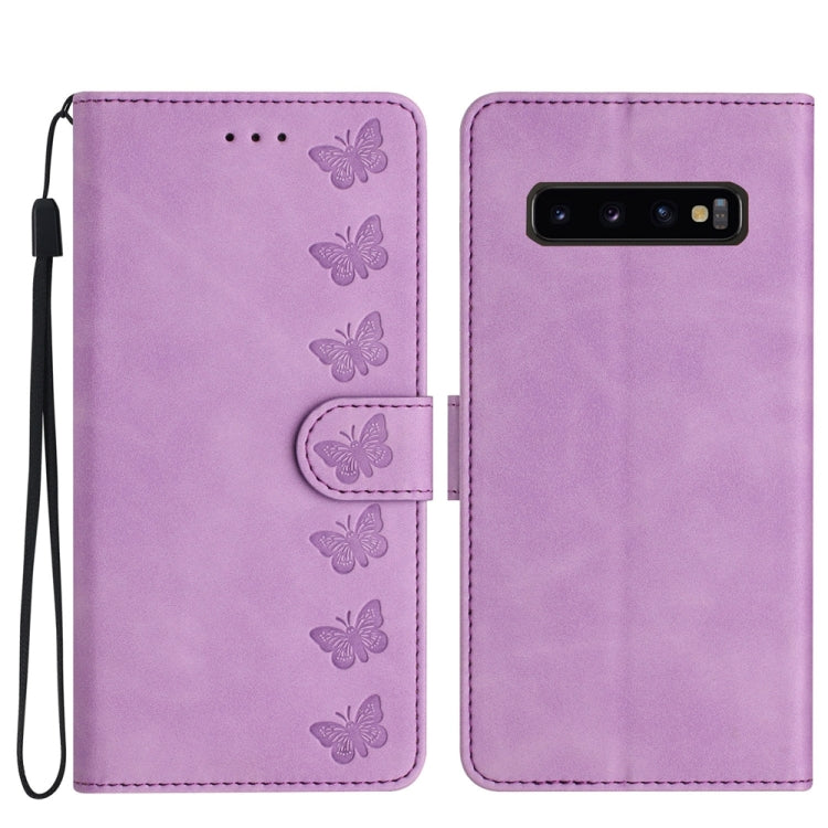 Seven Butterflies Embossed Leather Phone Case
