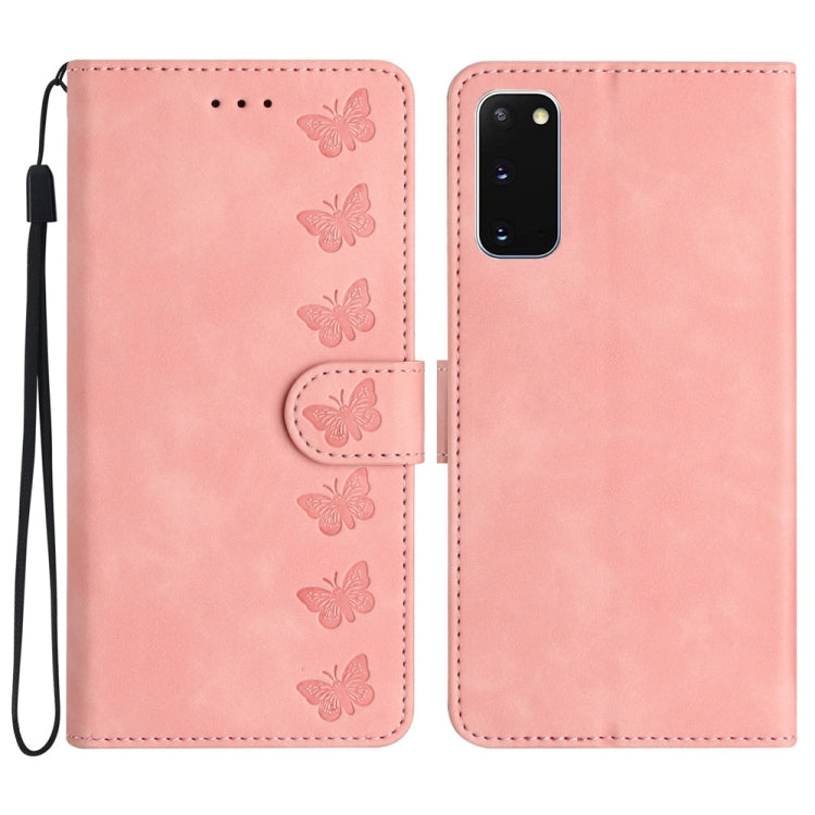 Seven Butterflies Embossed Leather Phone Case