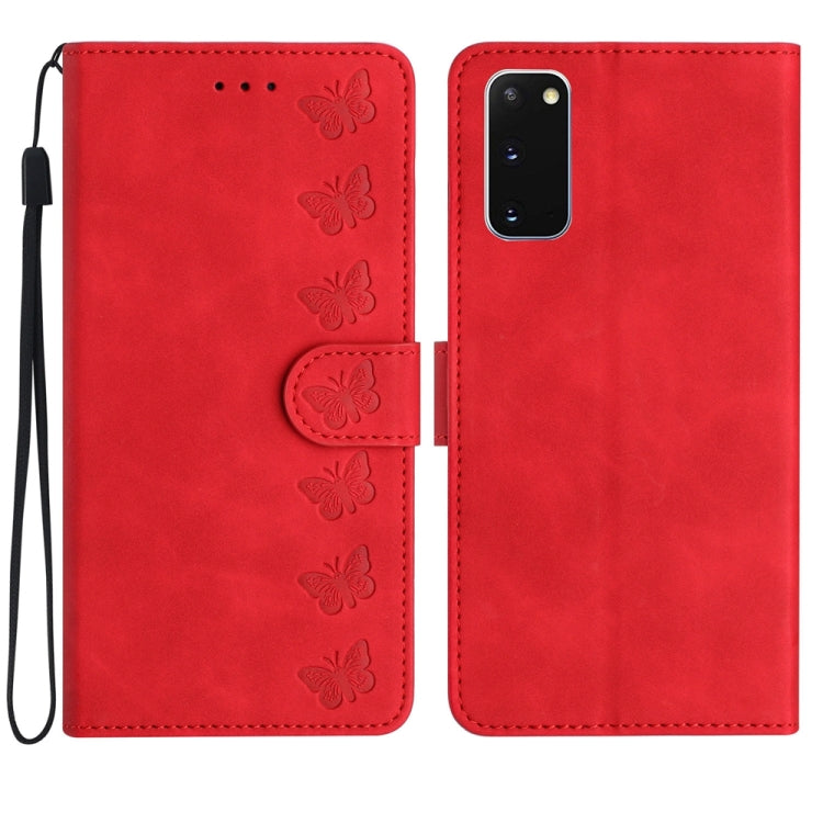 Seven Butterflies Embossed Leather Phone Case