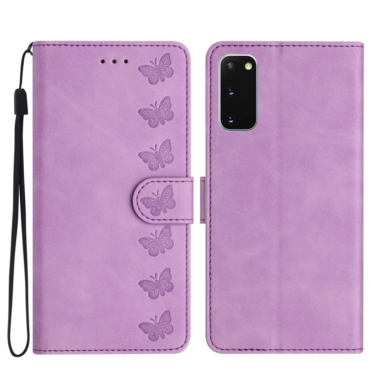 Seven Butterflies Embossed Leather Phone Case