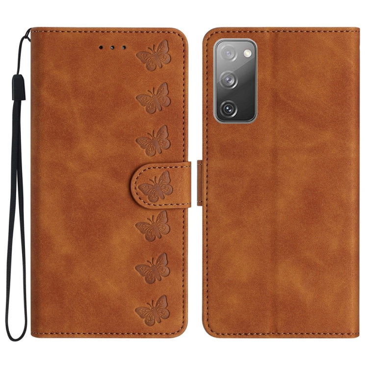 Seven Butterflies Embossed Leather Phone Case