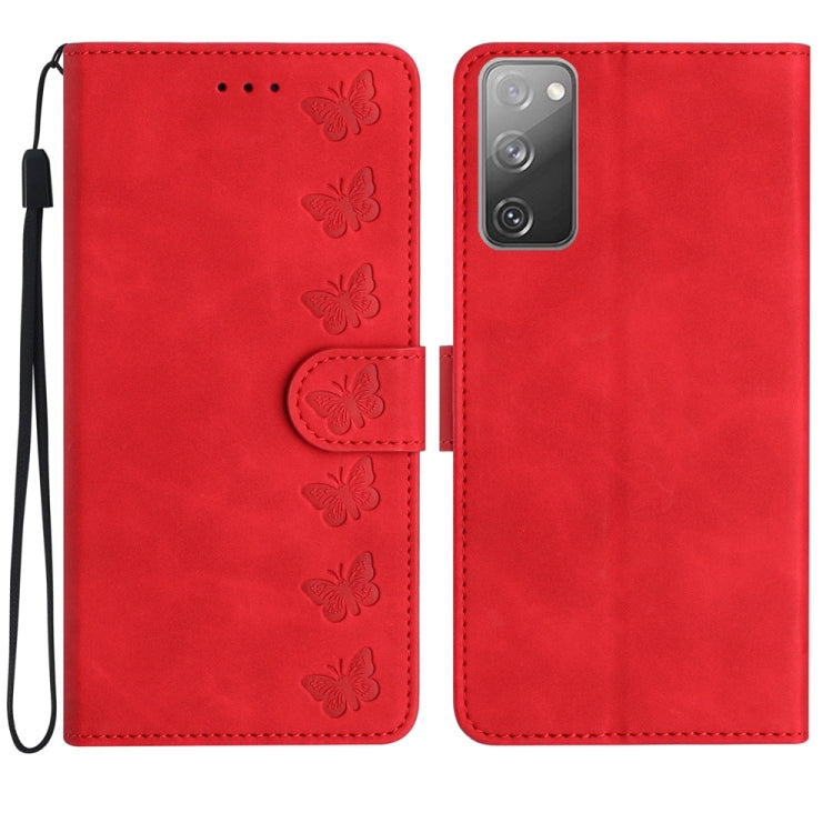 Seven Butterflies Embossed Leather Phone Case