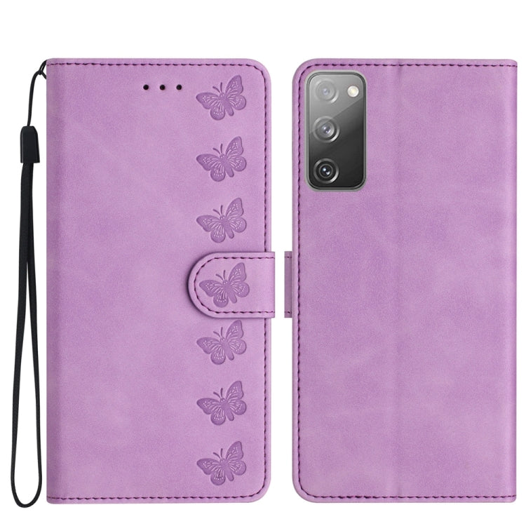 Seven Butterflies Embossed Leather Phone Case