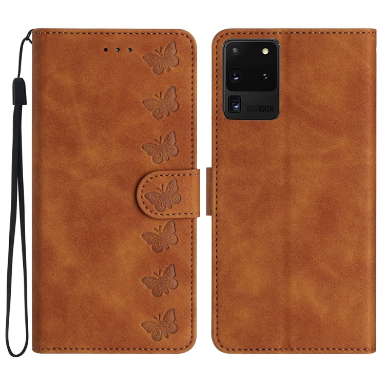 Seven Butterflies Embossed Leather Phone Case