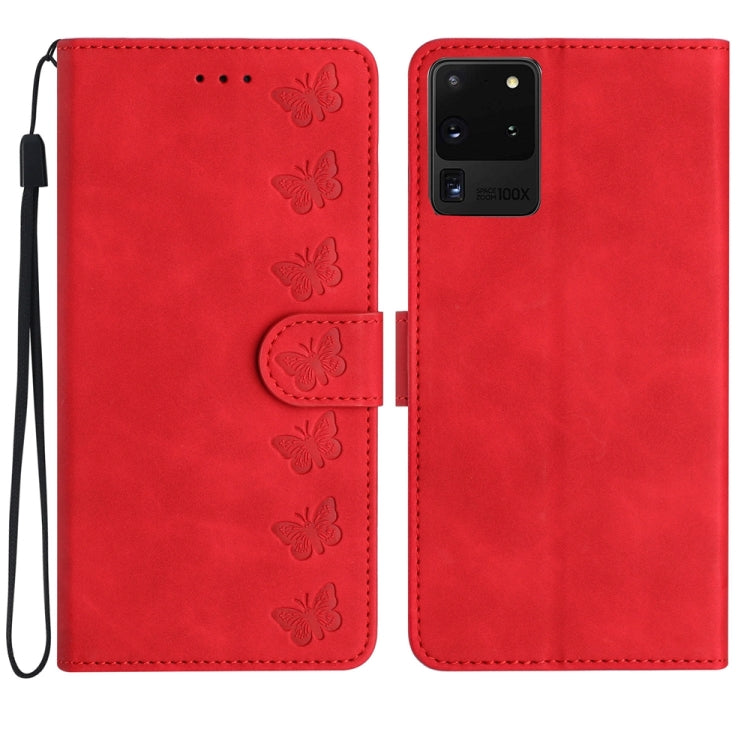 Seven Butterflies Embossed Leather Phone Case