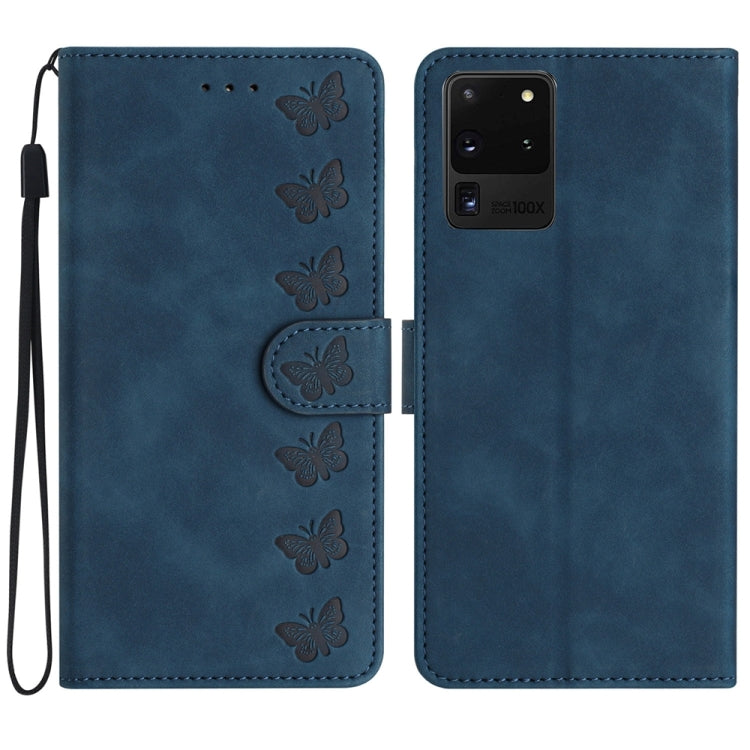 Seven Butterflies Embossed Leather Phone Case