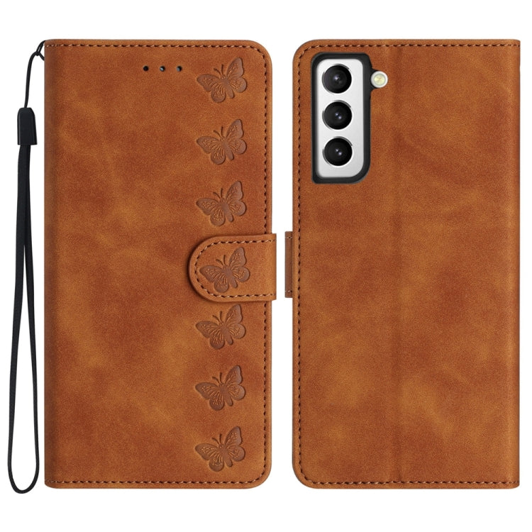 Seven Butterflies Embossed Leather Phone Case