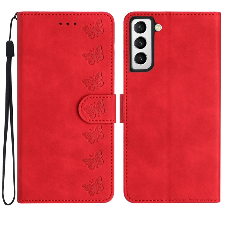 Seven Butterflies Embossed Leather Phone Case