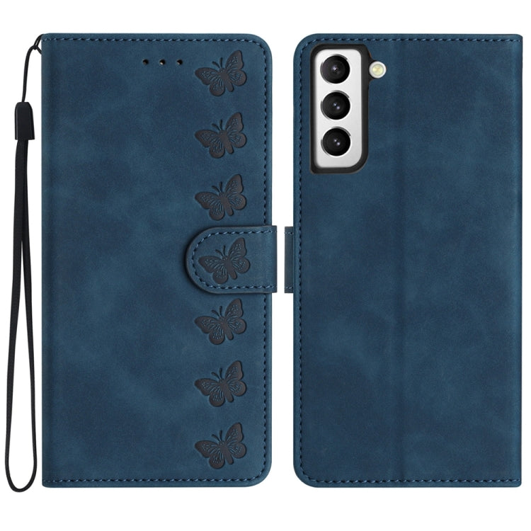 Seven Butterflies Embossed Leather Phone Case