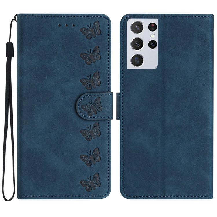 Seven Butterflies Embossed Leather Phone Case