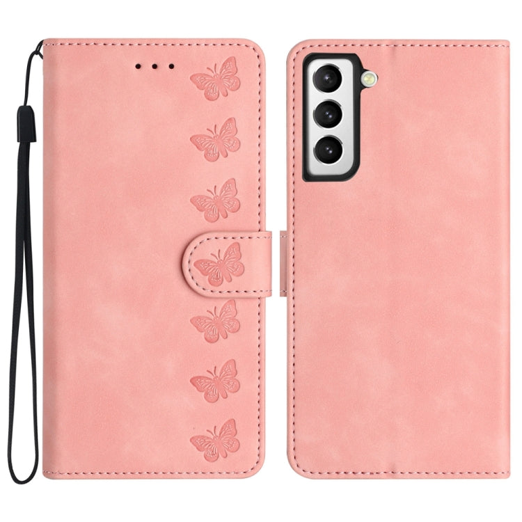 Seven Butterflies Embossed Leather Phone Case
