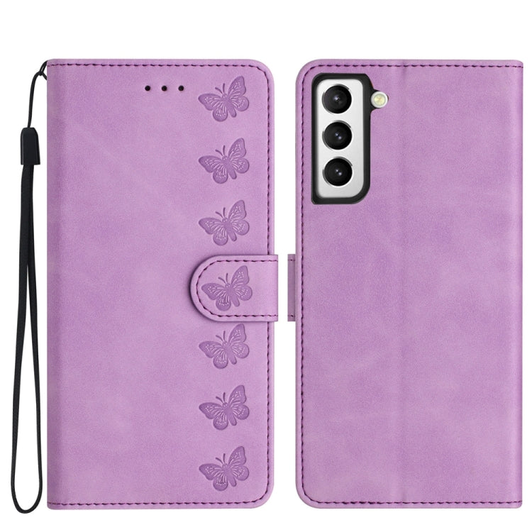 Seven Butterflies Embossed Leather Phone Case