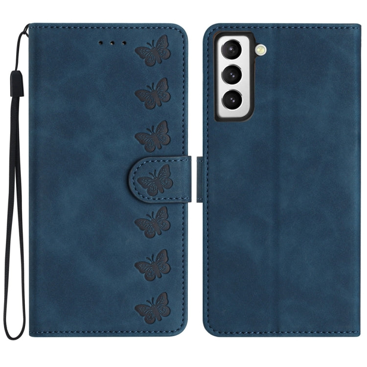 Seven Butterflies Embossed Leather Phone Case