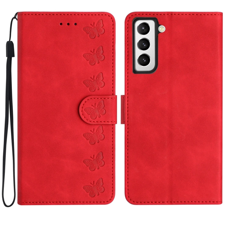 Seven Butterflies Embossed Leather Phone Case