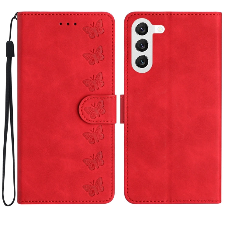 Seven Butterflies Embossed Leather Phone Case