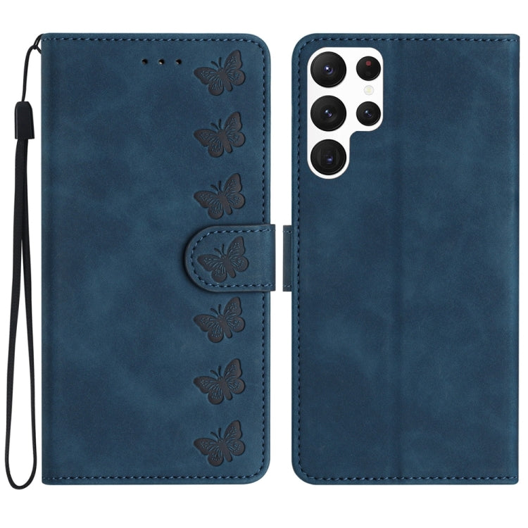 Seven Butterflies Embossed Leather Phone Case