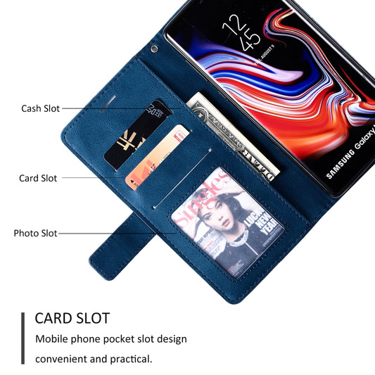 Samsung Galaxy Note 10 leather flip case showcasing interior card storage slots