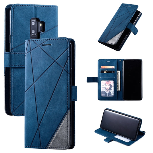 Skin Feel Splicing Leather Flip Case Samsung Galaxy S9 Plus S10 Plus with Holder Card Slots Wallet