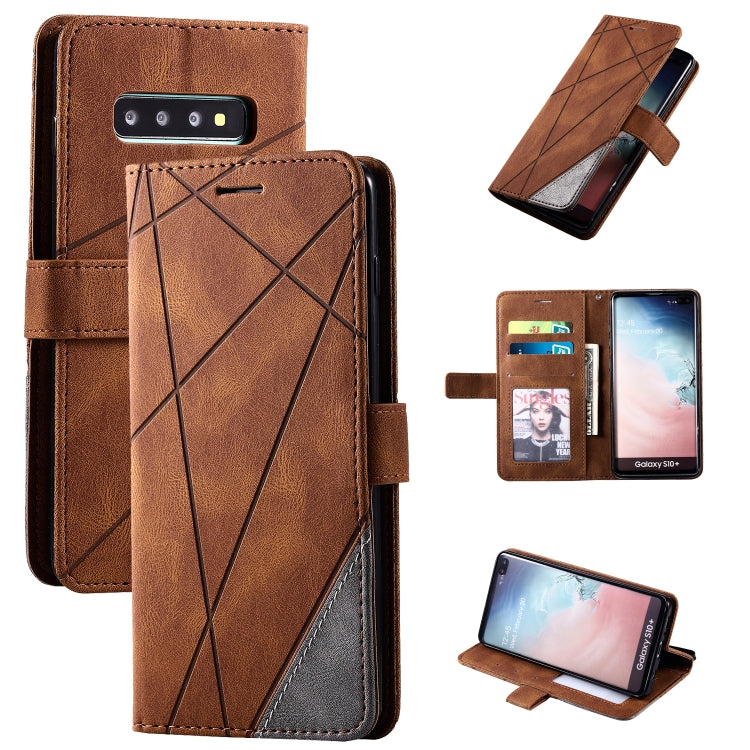 Skin Feel Splicing Horizontal Flip Leather Case with Holder & Card Slots & Wallet & Photo Frame, For Samsung Galaxy S9 Plus, For Samsung Galaxy S9, For Samsung Galaxy S10 Plus, For Samsung Galaxy S10