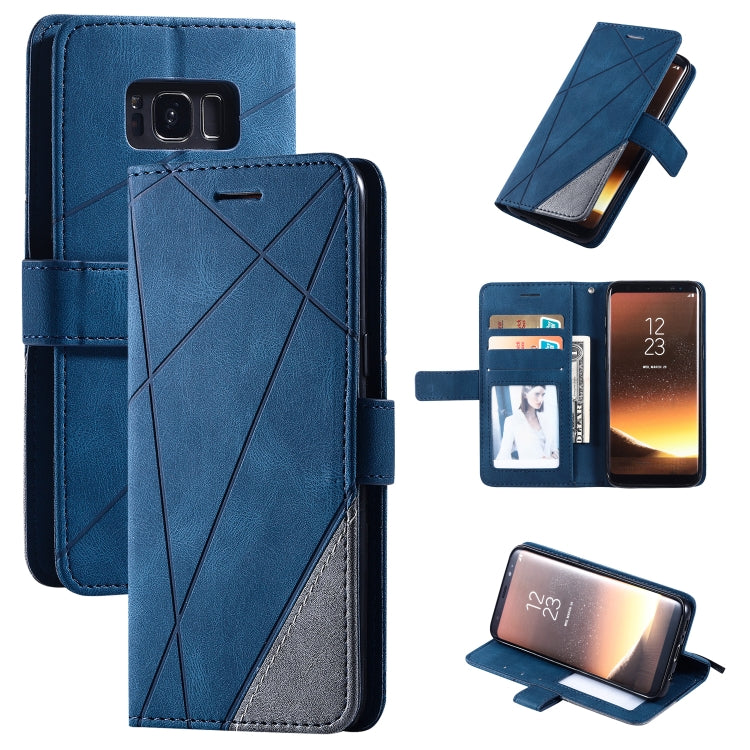 Skin Feel Splicing Horizontal Flip Leather Case with Holder & Card Slots & Wallet & Photo Frame, For Samsung Galaxy S8, For Samsung Galaxy J6, For Samsung Galaxy A50, For Samsung Galaxy A8(2018)