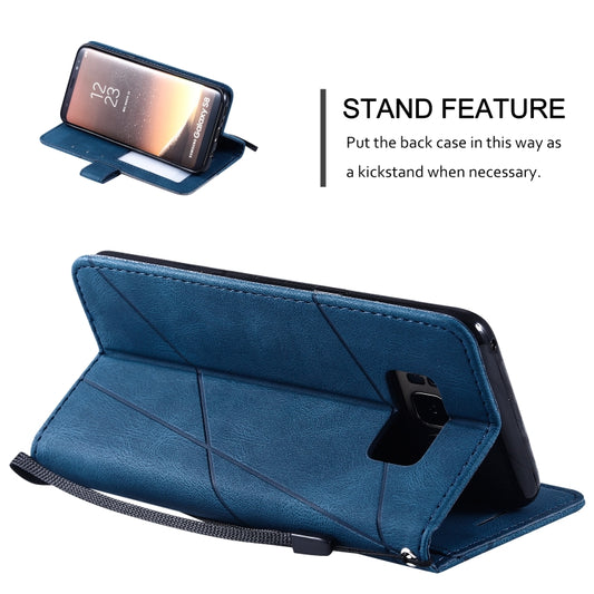 Durable leather flip cover with photo frame window for Galaxy S8 phone protection