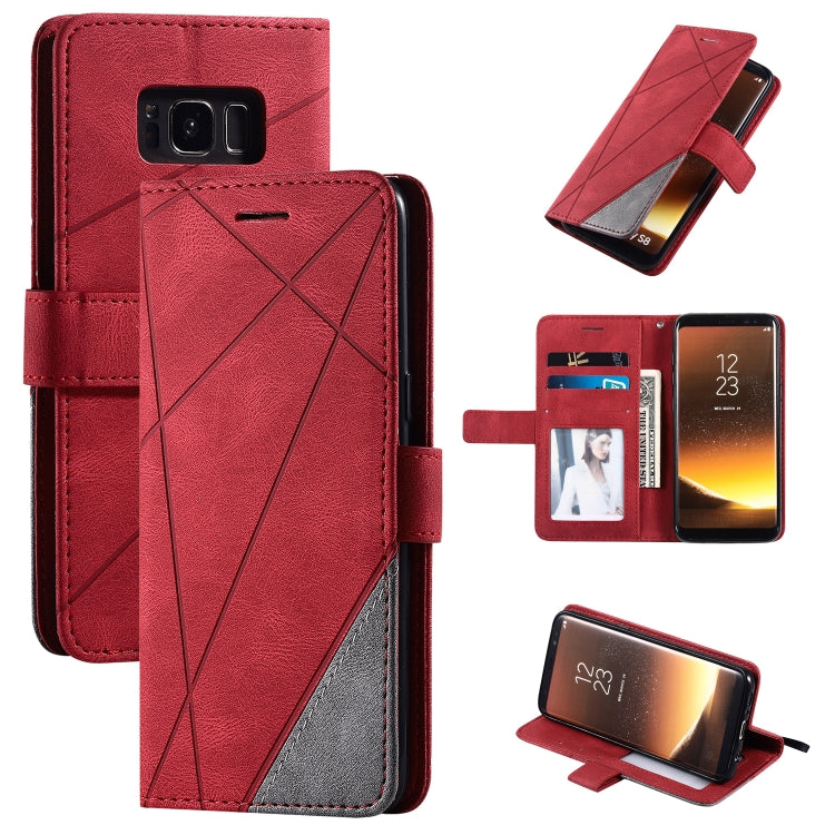 Skin Feel Splicing Horizontal Flip Leather Case with Holder & Card Slots & Wallet & Photo Frame, For Samsung Galaxy S8, For Samsung Galaxy J6, For Samsung Galaxy A50, For Samsung Galaxy A8(2018)
