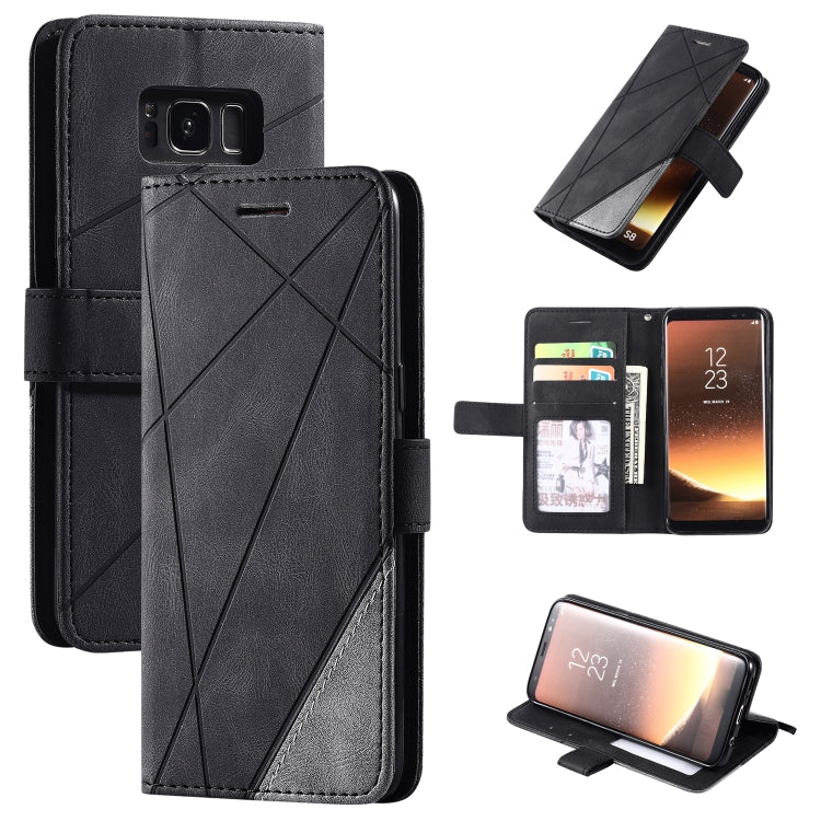 Skin Feel Splicing Horizontal Flip Leather Case with Holder & Card Slots & Wallet & Photo Frame, For Samsung Galaxy S8, For Samsung Galaxy J6, For Samsung Galaxy A50, For Samsung Galaxy A8(2018)