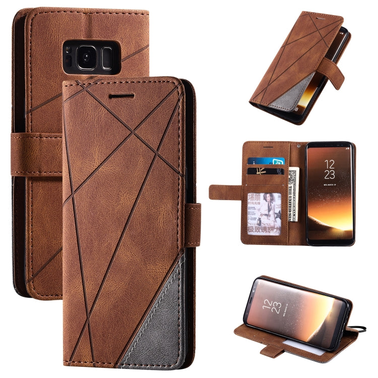 Skin Feel Splicing Horizontal Flip Leather Case with Holder & Card Slots & Wallet & Photo Frame, For Samsung Galaxy S8, For Samsung Galaxy J6, For Samsung Galaxy A50, For Samsung Galaxy A8(2018)