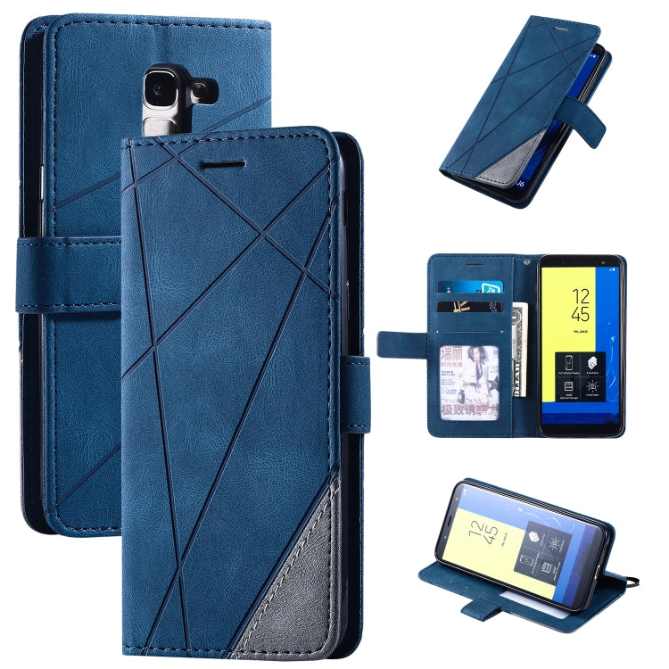 Skin Feel Splicing Horizontal Flip Leather Case with Holder & Card Slots & Wallet & Photo Frame, For Samsung Galaxy S8, For Samsung Galaxy J6, For Samsung Galaxy A50, For Samsung Galaxy A8(2018)