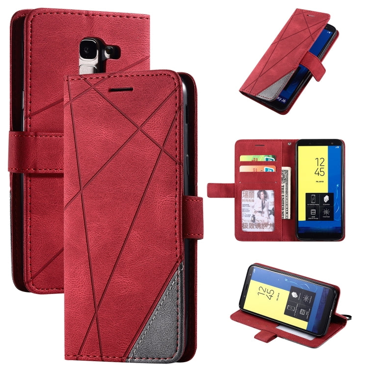 Skin Feel Splicing Horizontal Flip Leather Case with Holder & Card Slots & Wallet & Photo Frame, For Samsung Galaxy S8, For Samsung Galaxy J6, For Samsung Galaxy A50, For Samsung Galaxy A8(2018)