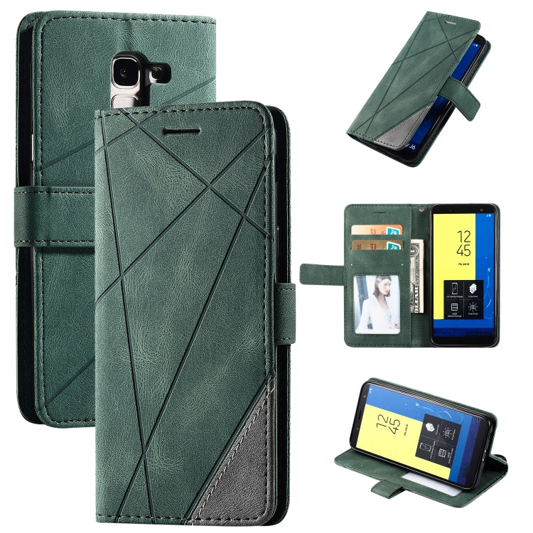 Skin Feel Splicing Horizontal Flip Leather Case with Holder & Card Slots & Wallet & Photo Frame, For Samsung Galaxy S8, For Samsung Galaxy J6, For Samsung Galaxy A50, For Samsung Galaxy A8(2018)