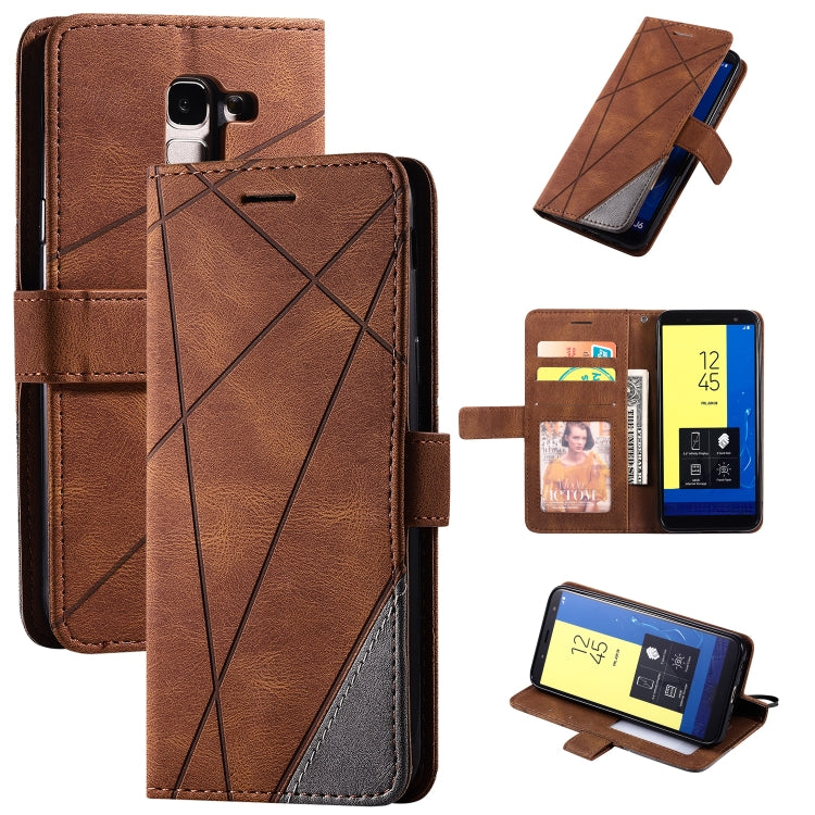 Skin Feel Splicing Horizontal Flip Leather Case with Holder & Card Slots & Wallet & Photo Frame, For Samsung Galaxy S8, For Samsung Galaxy J6, For Samsung Galaxy A50, For Samsung Galaxy A8(2018)