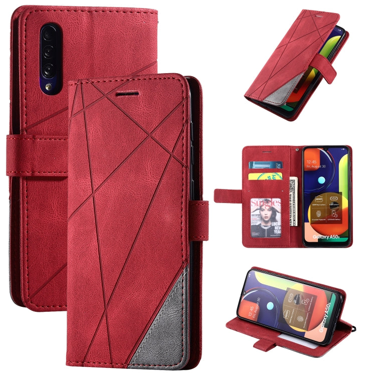Skin Feel Splicing Horizontal Flip Leather Case with Holder & Card Slots & Wallet & Photo Frame, For Samsung Galaxy S8, For Samsung Galaxy J6, For Samsung Galaxy A50, For Samsung Galaxy A8(2018)